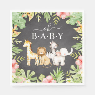 Oh Baby Jungle Babydusche Papier Napkins Serviette