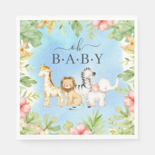 Oh Baby Jungle Babydusche Papier Napkins Serviette