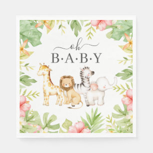 Oh Baby Jungle Babydusche Papier Napkins Serviette
