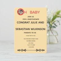 Oh Baby Katzenbild Baby Shower Ecru