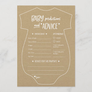 Oh Baby Kraft Predictions and Advice Card Einladung