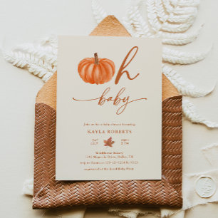 Oh Baby Kürbis Moderne Herbst-Baby-Party Einladung
