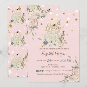 Oh Baby, Kürbisse, Sterne Baby Shower  Einladung