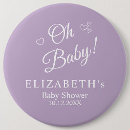 "Oh Baby" Lavender Moderne Minimalistische Babydus Button