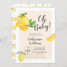 Oh Baby Lemon Baby Shower Einladung
