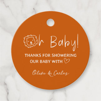 Oh Baby Lion und Herz Danke, Baby Dusche Geschenkanhänger