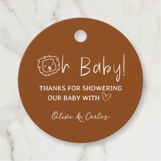 Oh Baby Lion und Herz Danke, Baby Dusche Geschenkanhänger