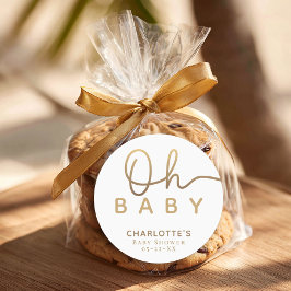 Oh Baby Little Pearl Ocean Baby Shower Favor Runder Aufkleber