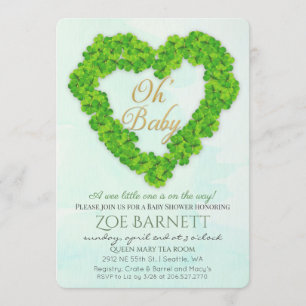 Oh Baby Lucky Clover Baby Shower Einladung