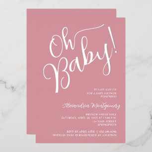 Oh Baby! Mädchen-Baby-Party - Rosa Einladung