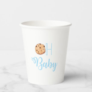 Oh Baby Milk and Cookies blaue Babyparty Pappbecher