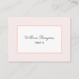 Oh Baby Minimal Pink Script Baby Shower Place Card Platzkarte