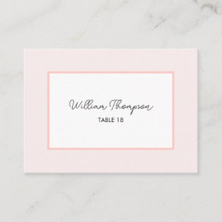 Oh Baby Minimal Pink Script Baby Shower Place Card Platzkarte