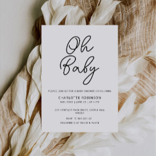 Oh Baby minimalist Simple Baby Dusche Einladung