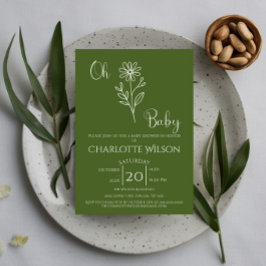 Oh Baby Minimalist Wildflower Baby Shower Einladung