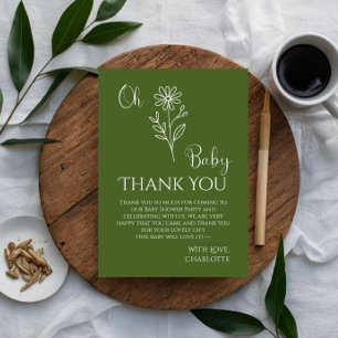 Oh Baby Minimalist Wildflower Babyparty Dankeskarte