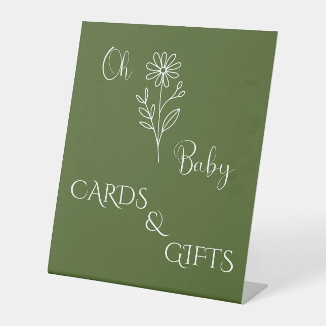 Oh Baby Minimalist Wildflower Cards & Gifts Sockelschild (Vorderseite)