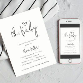 Oh Baby Minimalistisch Gender Neutral Baby Dusche Einladung