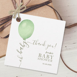 Oh Baby Minimalistisch Sage Green Balloon Babydusc Geschenkanhänger