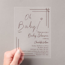 Oh Baby! Minimalistische Babyparty-Einladung gesch