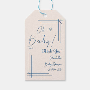 Oh Baby! Minimalistische Babyparty Geschlechtsneut Geschenkanhänger