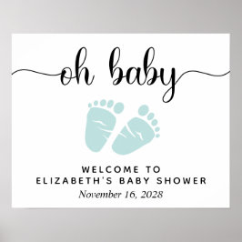 Oh Baby Mint Feet Babydusche Begrüßungszeichen Poster
