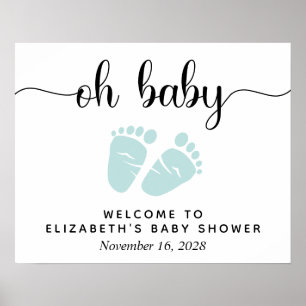 Oh Baby Mint Feet Babydusche Begrüßungszeichen Poster