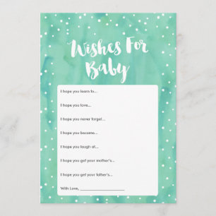 Oh Baby Mint Watercolor Babydusche Wünsche Karte