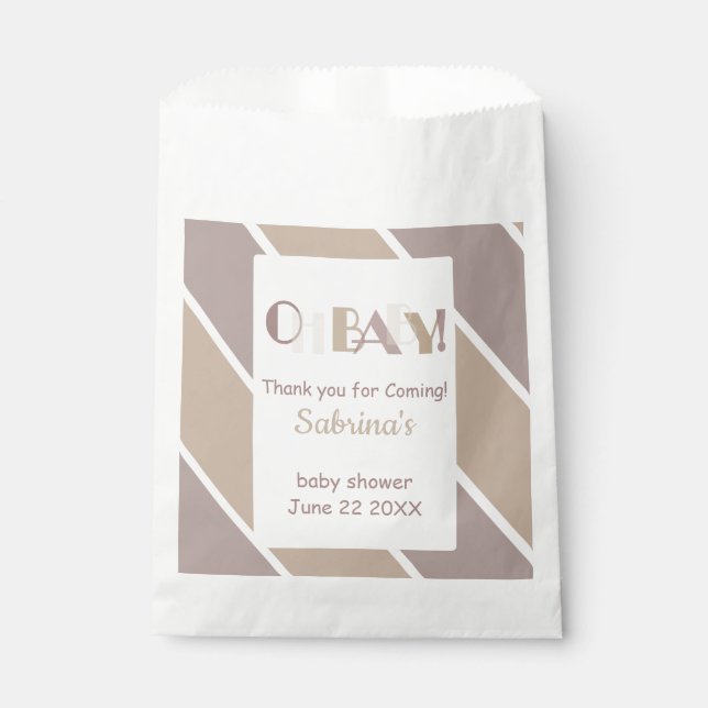 Oh Baby Mocha Moderne Babydusche Gefallen Tasche Geschenktütchen (Vorderseite)