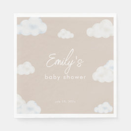 Oh Baby Modern Beige Cloud Baby Dusche Napkin Serviette