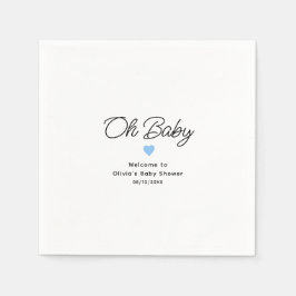 Oh Baby Modern Blue Baby Dusche Custom Serviette