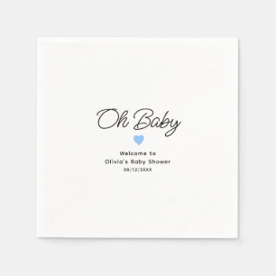 Oh Baby Modern Blue Baby Dusche Custom Serviette
