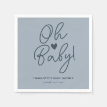Oh Baby Modern Dusty Blue Boy Baby Dusche Custom