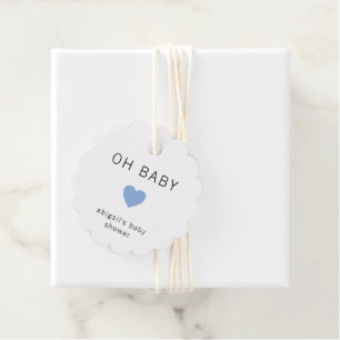 Oh Baby Modern Minimalistisch Blue Boy Baby Dusche Geschenkanhänger