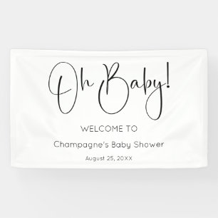 Oh Baby Modern Script Baby Dusche Banner