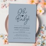 Oh Baby Modern Simple Dusty Blue Boy Baby Dusche<br><div class="desc">Suchen Sie ein schönes Babyduschthema für eine zukünftige Mami? Karo aus diesem Oh Baby Modern Simple Dusty Blue Boy Baby Shower Einladung. Es enthält einen Text im Skriptstil auf einem minimalistischen, trendigen, staubblauen Hintergrund. Mit den Vorlagenfeldern können Sie ganz einfach Ihre eigenen Daten hinzufügen. Wir haben eine ganze Sammlung mit...</div>