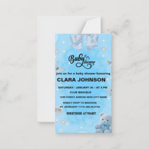 Oh Baby Modern Simple Dusty Blue Boy Baby Dusche I Mitteilungskarte