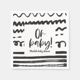 Oh, Baby! Moderne Grafik schwarz-weiß Serviette