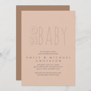 Oh Baby Moderne Typografie Script Couples Dusche Einladung