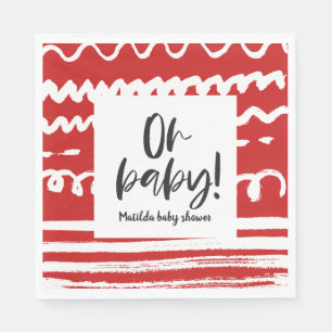 Oh Baby! Modernes, grafisches Babydusche-Party Serviette
