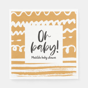 Oh Baby! Modernes, grafisches Babydusche-Party Serviette