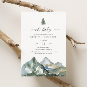 Oh Baby Mountain Forest Boy Babydusche Einladung