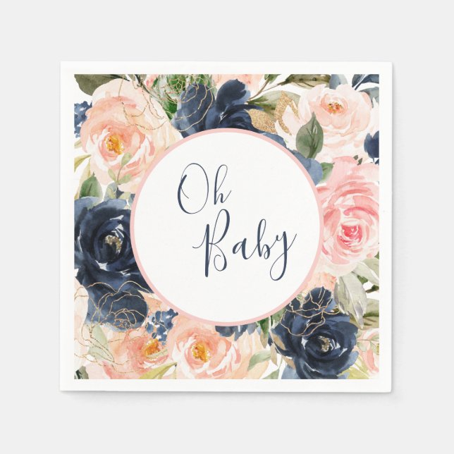Oh Baby Napkins Gender Reveal Baby Serviette (Vorderseite)