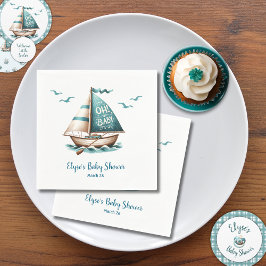 "Oh, Baby" Nautical Baby Shooting Paper Napkin Serviette