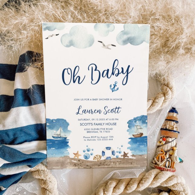 Oh Baby Nautical Baby Shower Einladung (Von Creator hochgeladen)