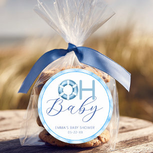 Oh Baby Nautical Baby Shower Favor Aufkleber