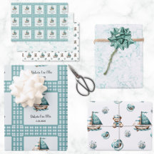 "Oh, Baby" Nautical Wrapping Paper 3 Stile