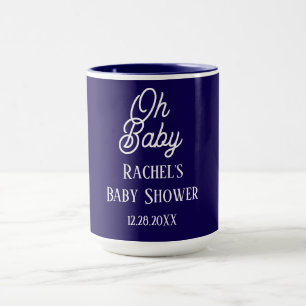 Oh Baby Navy Blue Script Baby Duschgeschenk Gefall Tasse