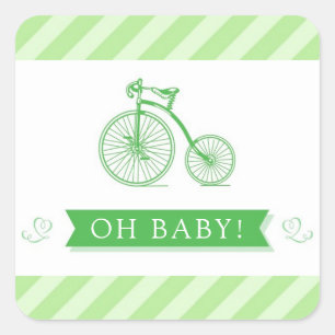 Oh Baby Neutral Baby Shower Green Stickers