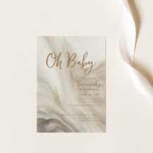 Oh Baby Neutral Marble Baby Dusche Einladung